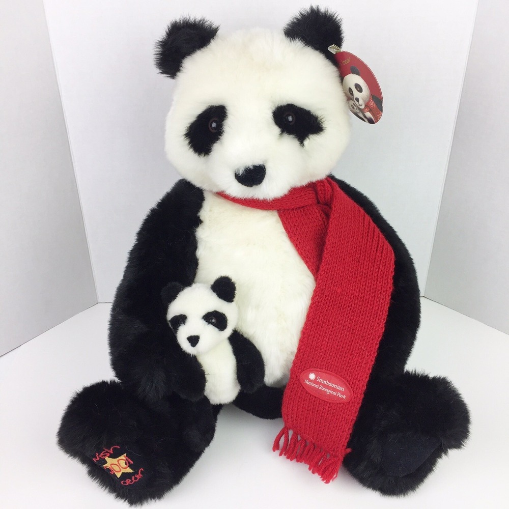 Gund Wish Bear 2001 Plush Panda & Baby Smithsonian National Zoological Park 18"